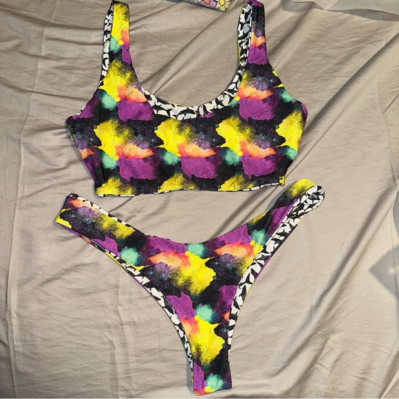 Moana Bikini in Black and White with Multicolor Accents - Picture 5 of 7